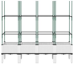 Vaso/floreira de jardim c/ treliça 160x40x142,5 cm PP branco