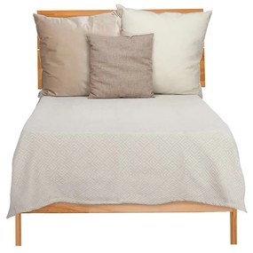 Colcha Geométrico 180 x 260 cm Bege (4 Unidades)