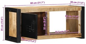 Móvel de TV 80x30x35 cm madeira mangueira áspera maciça