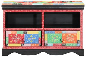 Armário de TV vidaXL Multicolorido 80x35x50 cm em Madeira Sólida de Ma