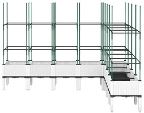 Vaso/floreira de jardim c/ treliça 200x160x142,5 cm PP branco