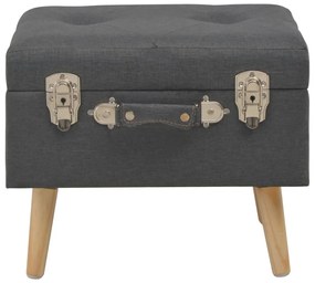 Banco de arrumação 40 cm tecido cinzento-escuro
