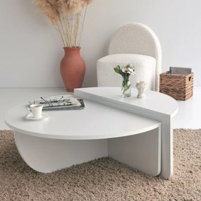Mesa de Café Podium - Branca - 90x30x60cm, 85x35x30cm