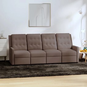 vidaXL Sofá reclinável de 4 lugares tecido cinzento-acastanhado
