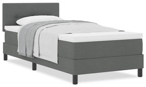 Cama Box Spring com Colchão Cinza Escuro 90x190 cm Tecido