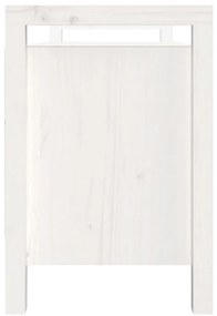 Banco de corredor 110x40x60 cm madeira de pinho maciça branco