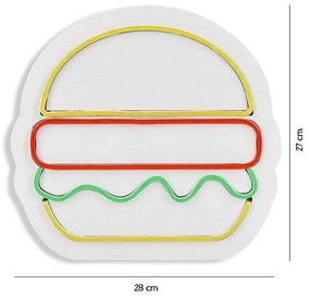 Iluminação LED Decorativa Hamburger – Multicolor – 28 x 27 x 2 cm