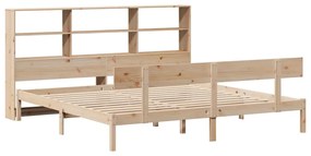 Cama com estante sem colchão 200x200 cm pinho maciço