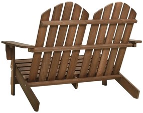 Cadeira de jardim Adirondack 2 lugares abeto maciço castanho