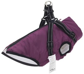 casaco para cães com arnês impermeável reflexivo roxo L32