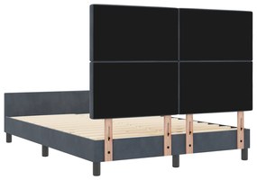 Cama vidaXL Cinza Escuro 160x200 cm Veludo