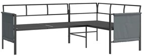 2 pcs conjunto de jantar para jardim aço antracite