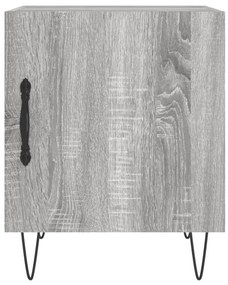 Mesa cabeceira 2pcs 40x40x50 cm madeira processada cinza sonoma
