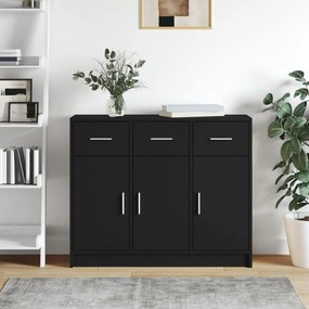 823009 vidaXL Aparador 91x28x75 cm derivados de madeira preto