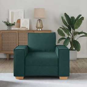 Sofá-cadeira Verde Escuro 60 cm Tecido
