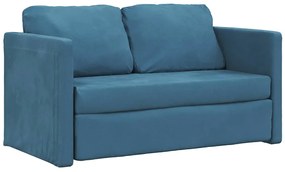Sofá-cama sem pés 122x204x55 cm veludo azul