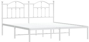 Estrutura de cama com cabeceira 183x213 cm metal branco
