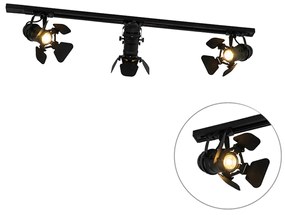 Sistema de calhas com 3 focos pretos - Movie Moderno
