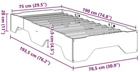 Cama sem colchão empilháveis 75x190 cm madeira maciça branco