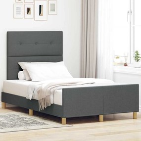 Cama vidaXL Cinza Escuro 120x190 cm Tecido