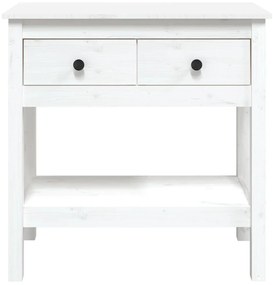 Mesa consola 75x35x75 cm pinho maciço branco