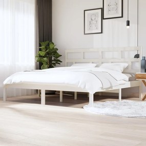 3101239 vidaXL Estrutura de cama 200x200 cm madeira de pinho maciça branco