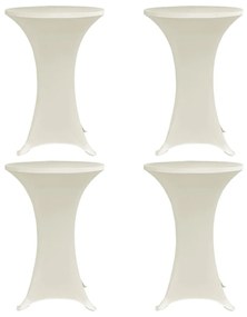 Capa para mesa de pé elástica Ø80 cm 4 pcs cor creme