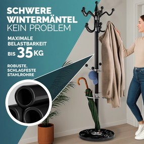 Cabide 175 x 37 x 37 cm curvo preto