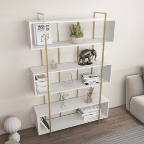 Estante Bruti – Branco e Dourado – 120x180x29,6 cm