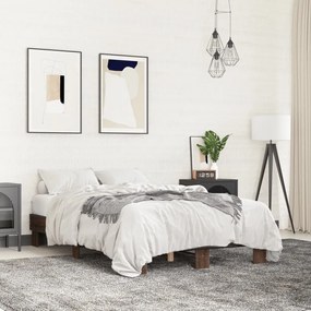 vidaXL Estrutura de cama 135x190cm derivados madeira/metal