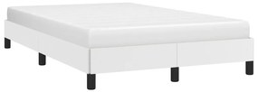 Estrutura de cama 120x190 cm couro artificial branco