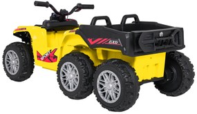 Moto 4 elétrica para crianças 12V 4x4 Sport TX ATV, Rodas Espuma EVA, assento couro ecológico Amarela
