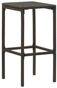 Bancos de bar com almofadões 4 pcs vime PE castanho