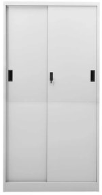 Armário escritório porta deslizante 90x40x180cm aço cinza-claro