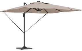 Guarda-sol Articulado Roma com LEDs Taupe 286x285x270 cm Alumínio