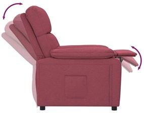 Poltrona reclinável tecido vermelho tinto