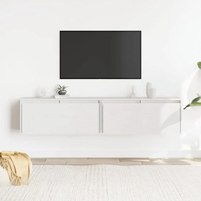 Armários de parede 2 pcs 80x30x35 cm pinho maciço branco