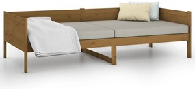 Sofá-cama 90x190 cm madeira de pinho maciça castanho mel