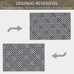 Tapete de Exterior 182x274 cm Tapete Reversível com Desenho Geométrico