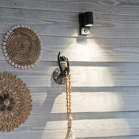 Candeeiro de parede exterior antracite IP44 com sensor de movimento - Solo