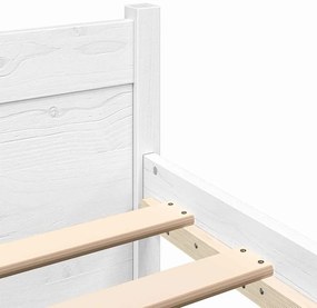 Estrutura de cama super king pinho maciço 180x200 cm branco