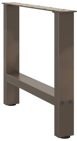 Pés para mesa de centro em aço natural, 2 peças, 50x (42-43) cm, aço