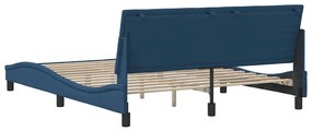 Estrutura de cama sem colchão 160x200 cm tecido azul
