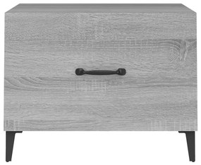 Mesas de centro + pernas de metal 2pcs 50x50x40 cm sonoma cinza