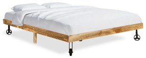vidaXL Estrutura de cama madeira de mangueira maciça 200x200 cm