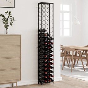 vidaXL Garrafeira para 57 garrafas 34x18x200 cm ferro forjado preto
