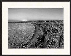 Impressão digital emoldurada City Of Nice At Sunset