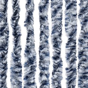 Cortina anti-insetos 100x230 cm chenille azul e branco