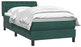 Cama com molas/colchão verde-escuro 80x220 cm veludo