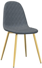 Cadeiras de jantar 4 pcs veludo cinzento-escuro